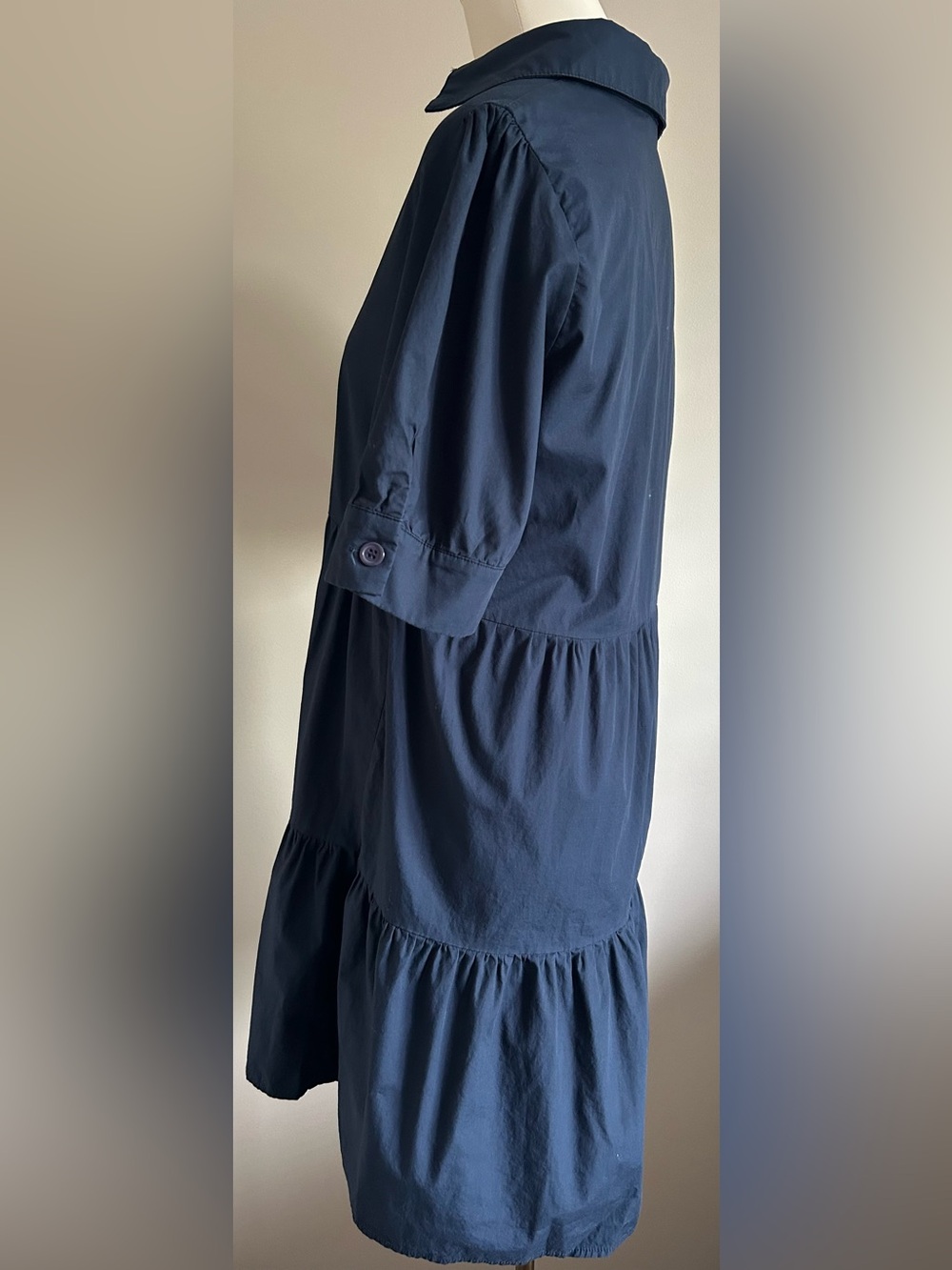 Lili Sidonio for Molly Bracken Navy Cotton Tiered Dress